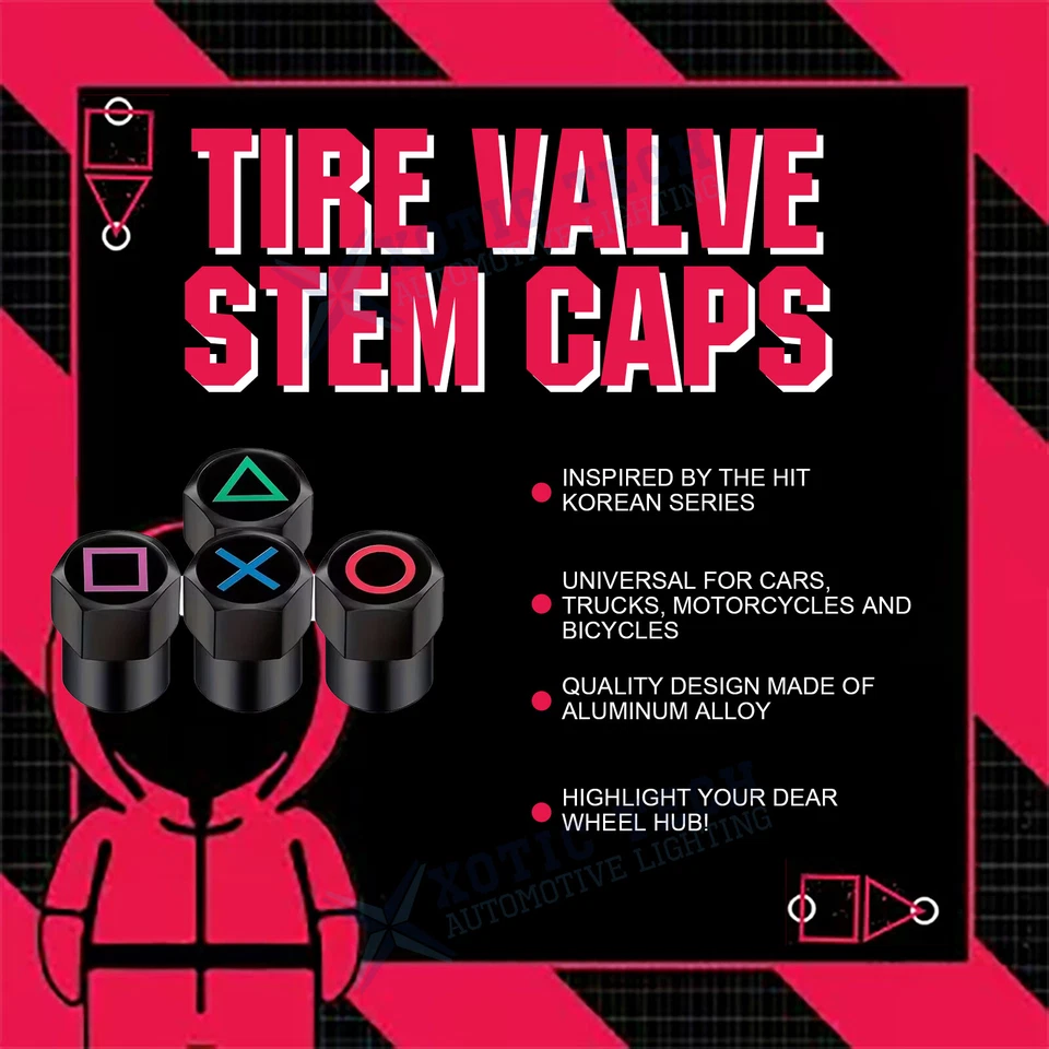 Aluminum Air Valve Cover Caps For Tire Stem Wheel Rim Truck Car SUV Korean Game - Image 2 of 4