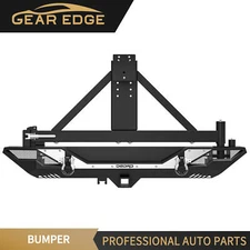 W/ Tire Carrier Rear Bumper for 1987-2006 Jeep Wrangler YJ TJ Unlimited D-Ring