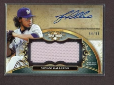 2013 Topps Triple Threads Unity Relic Autographs Yovani Gallardo /99   *25337