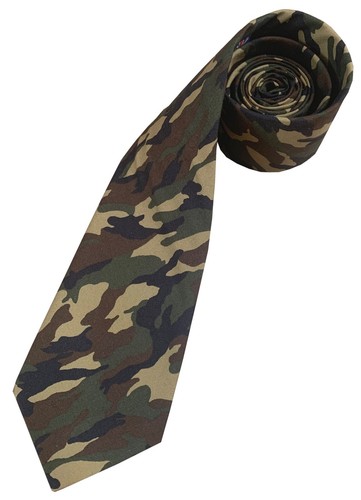 Men's Cotton Tie with Army Camoflage Camo Design - Picture 2 of 2