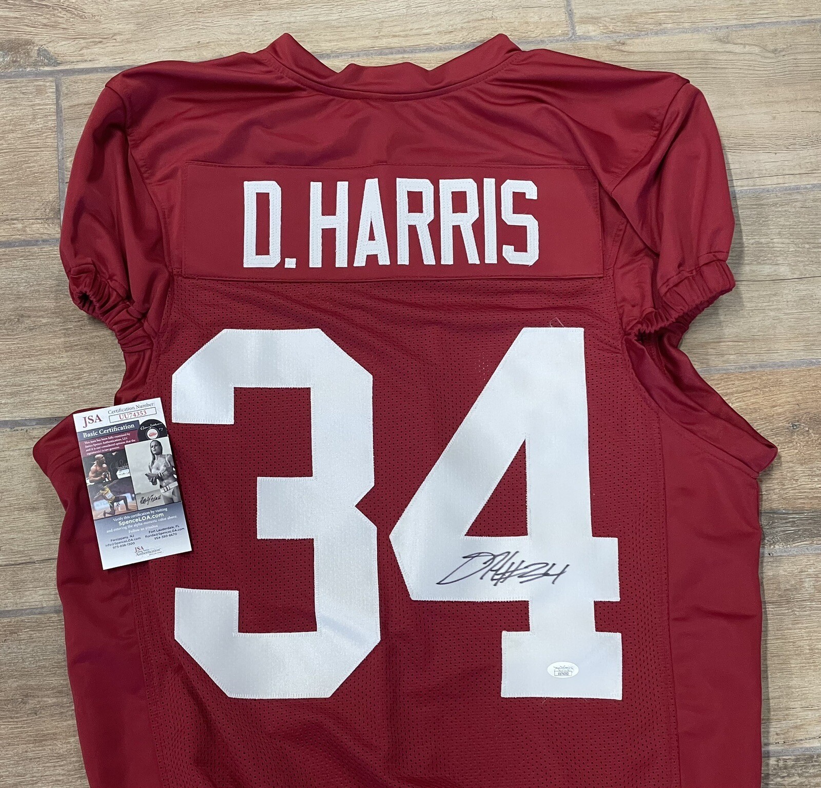 Damien Harris Autographed Signed Alabama Crimson Tide Football Jersey w/ JSA COA ~ #34 
