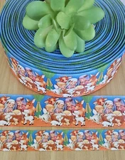 7/8 & 1.5" (1 YD) Christmas Grosgrain Ribbon Nativity Birth Of Jesus Christ Mary