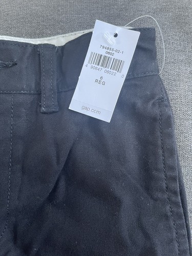 New With Tags New Gap Kids Boys Size 6 Regular Straight Fit Black Pants - Picture 3 of 3