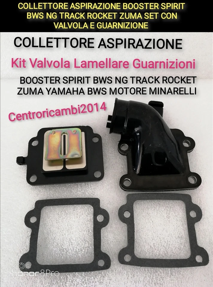 TNT X SPIRIT NG TRACK ROCKET ZUMA YAMAHA BWS COLLETTORE CARBURATORE BOOSTER SPIRIT BWS NG TRACK ROCKET ZUMA SET CON VALVOLA