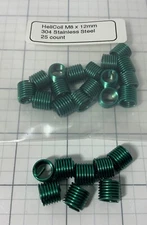 Pack of 25 M8 x 12mm Helicoil Plus, Free Running, 304 Stainless Steel