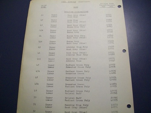 1952 Lincoln & Mercury Autofarben Lackchips Set - Ditzler mit 1951 Lincoln Info - Bild 4 von 5