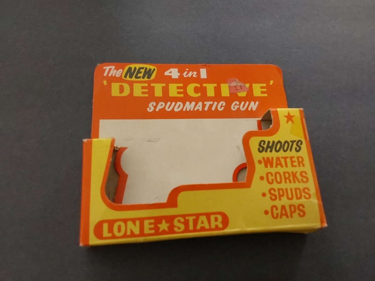 LONE STAR レトロなおもちゃ　made inENGLAND 昭和 NOS NEW Lone Star Detective Spudmatic Toy Cap Gun IN BOX Made in