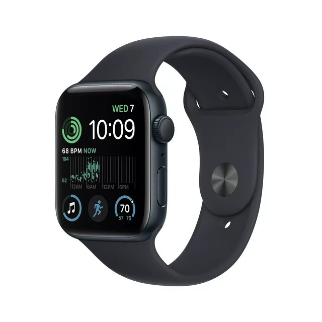 Apple Watch SE 44mm Midnight Aluminum GPS Sport Band M/L 2022 Model-image