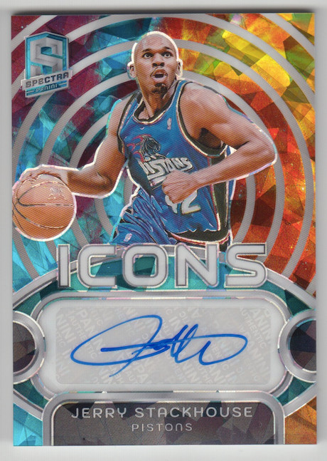 2023-24 Spectra Jerry Stackhouse Icons Signatures Ice Astral Prizm Auto 38/49