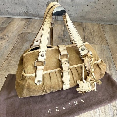 Echte CELINE Leder Handtasche Beige/Elfenbein Hergestellt in Italien GEBRAUCH...