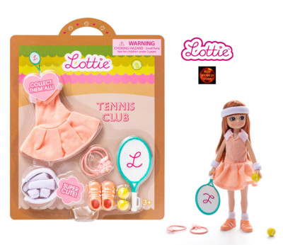 Lottie Puppe Tennis Club Outfit Kleidung und Zubehör LT177 - Neu