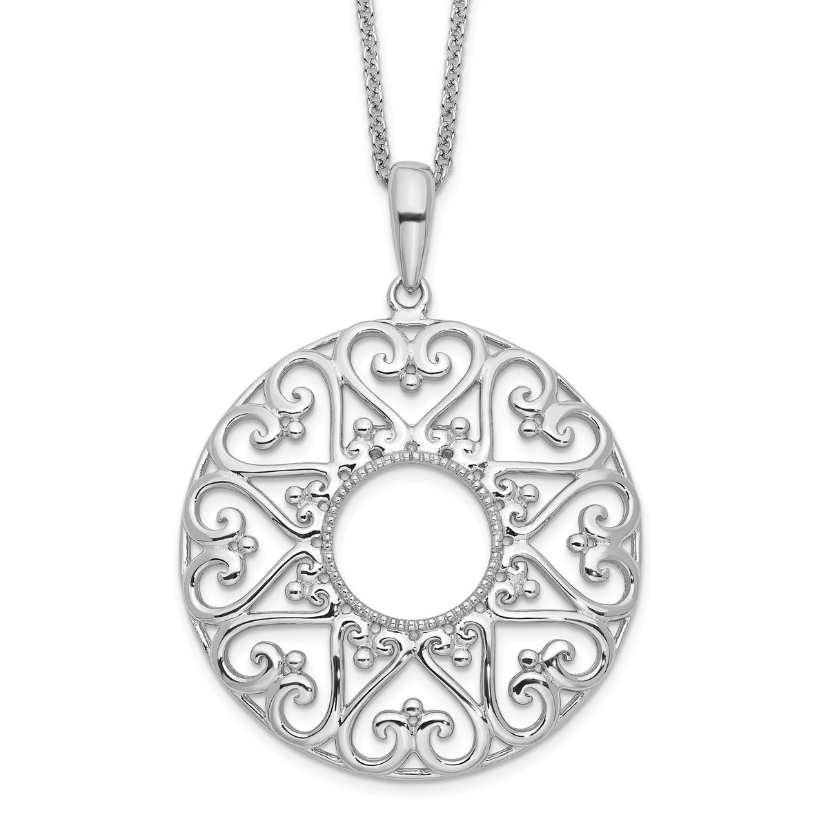 Sterling Silver Family Heart Strings 18in Necklace Sterling Silver Family Heart Strings 18in Necklace