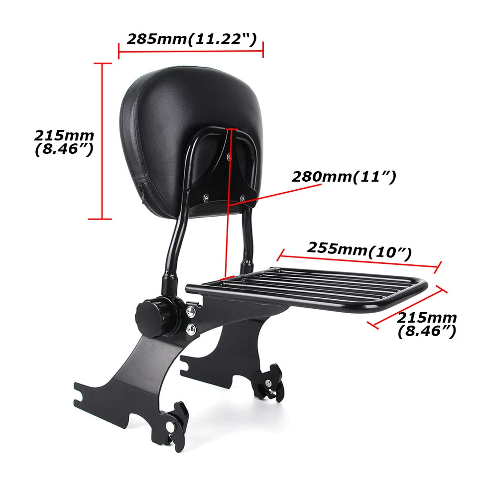 Portaequipajes Sissy Bar con respaldo para Harley Sportster XL 883 1200 48 72 1994-2003 Foto 3 de 4