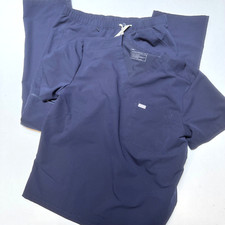 FIGS Technical Collection Navy Blue Scrubs SET Sz XLT. Polyester
