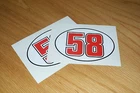 Marco Simoncelli Number 58 Stickers (Pair)