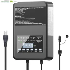 Landscape Transformer with Dual 12V & 14V AC Outputs, Timer & Photocell Sensor W