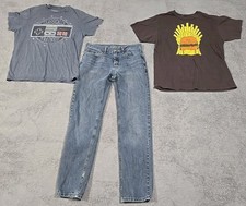 Boys Lot Of 3 Graphic T Shirts And Jeans VGUC