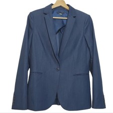 Tommy Hilfiger Size 8 Single Button Blazer Shoulder Pads and Pockets Blue