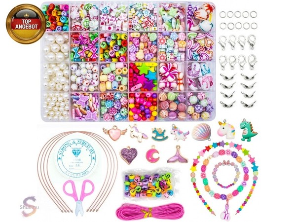 Wonderforu Perlen Zum AuffäDeln Kinder Schmuck Schnurset, Diy-image
