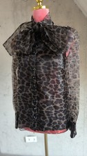 Zara Blouse Leopard Print Bow  Glamorous Eleg...