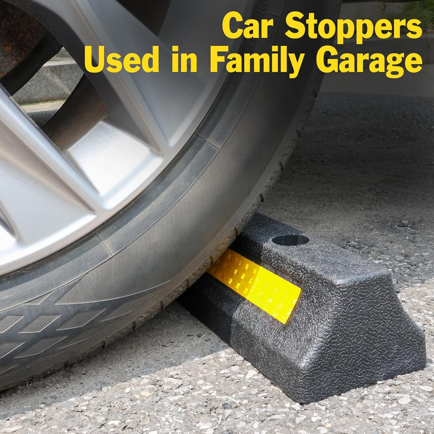 2 Pack Garage Parking Aid, 16.9'' Parking Stopper for Garage, Car Truck Curb Flo