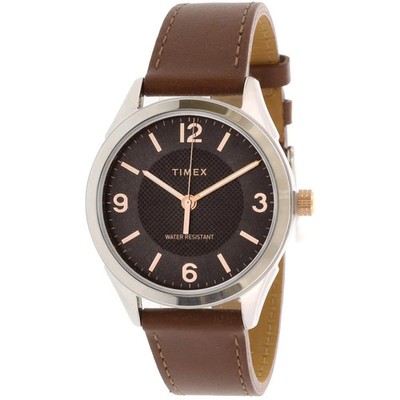 Timex TW2T66800 NEW Men's Watch Genuine Leather Band Analog Black Dial