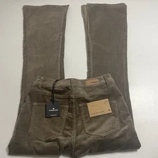 The Normal Brand Womens 26 Split Flare Taupe Cord Corduroy Pants 28x32 NWT