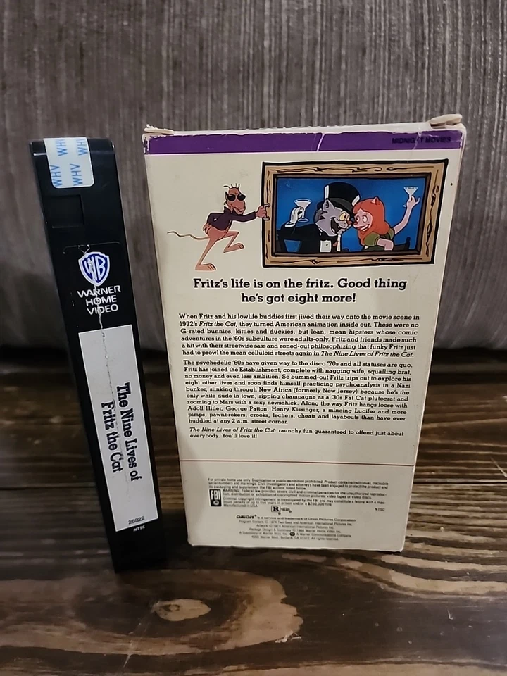 THE NINE LIVES OF FRITZ THE CAT-(VHS-1974)WARNER BROTHERS VIDEO-RARE-  - Image 2 of 4