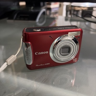 Canon PowerShot A480 10.0MP Digital Camera - Red No Memory Card