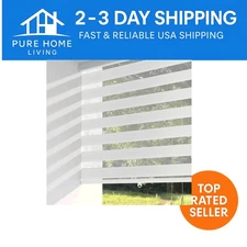Elegant Cordless Zebra Blinds: Light Filtering Shades for Indoor Windows (27....