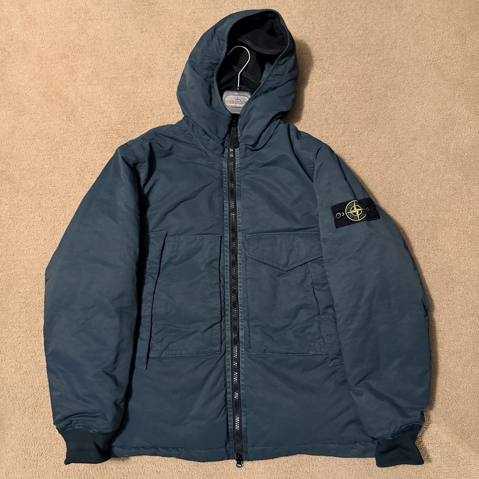 Stone Island Opaque Nylon Twill Down Jacket - Green - Size M - product detail image 3