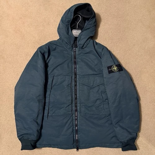 Stone Island Opaque Nylon Twill Down Jacket - Green - Size M image 3
