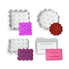 Floral Edges Round Cookie Stamps Set Baking Equipment For Professional Home