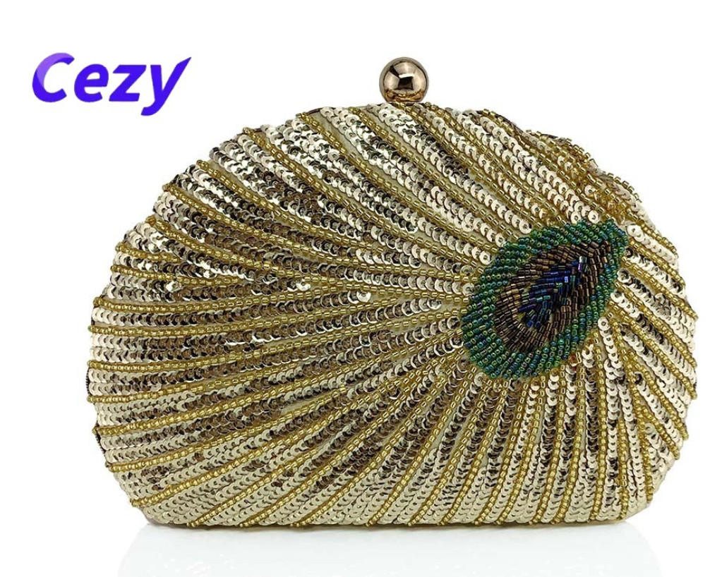 Mujeres Bolso sin asas Cartera Color verde Bolso de noche Lentejuelas Negro Fiesta Bolso de mano