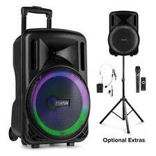 Fenton FTLED MK2 12" Portable PA System with Wireless Microphone - Rechargeable