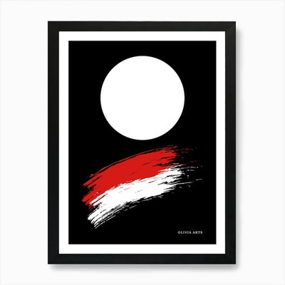 Ein Kunstwerk. Der Mond. The colorf Gerahmtes Wandbild Poster Leinwanddruck Bild