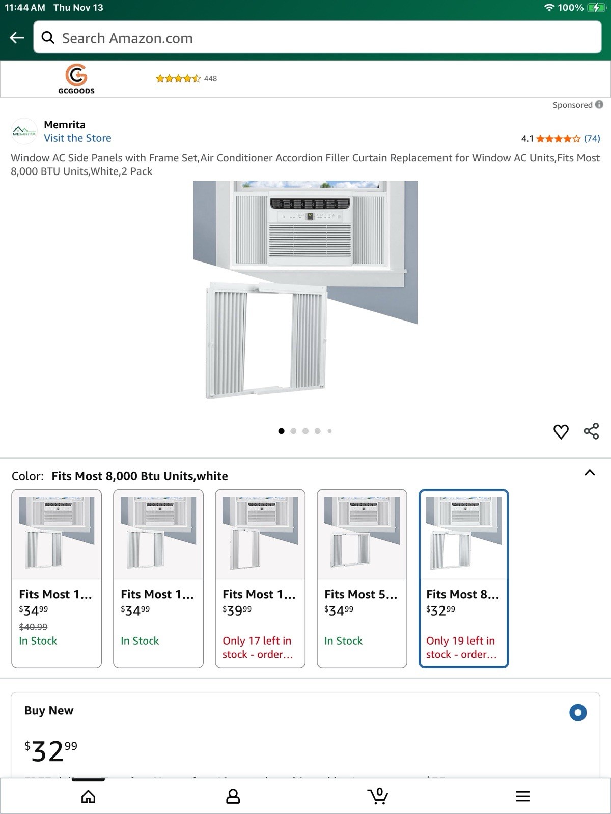 Memrita Window AC Side Panel with Frame Set,Air Conditioner Accordion Filler 