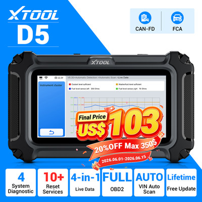 2026 XTOOL D5 OBD2 Diagnostic Tool Auto Scanner SRS ABS ENGINE TCM 10 Services