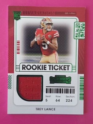 2021 Panini Contenders Rookie Ticket Swatches Variation Trey Lance Rookie 49ers