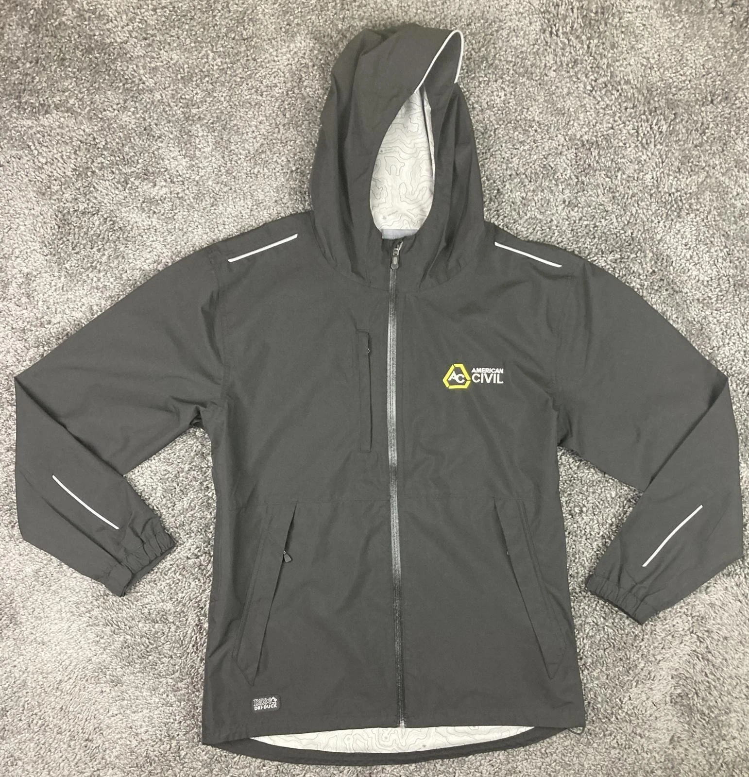 Dri Duck Challenger Full Zip Waterproof Jacket Mens Size M Black Storm Shield