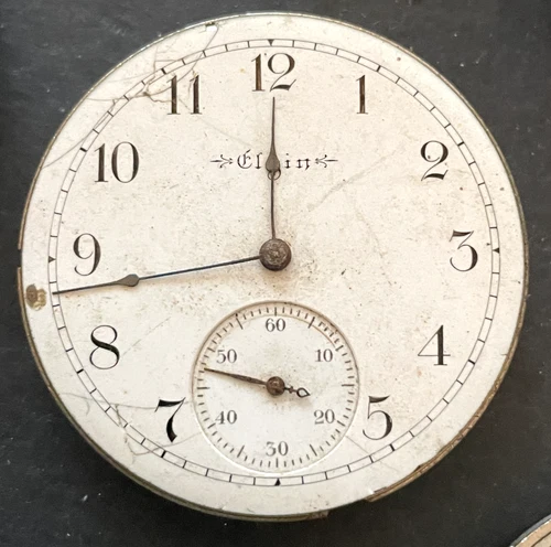 Antique 1904 Elgin Grade 290 Pocket Watch Movement Parts/Repair 16s 7j USA