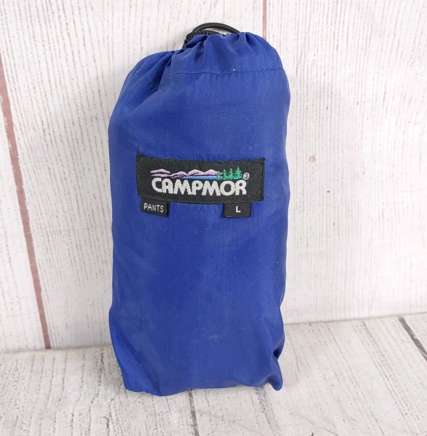 VINTAGE Campmor Gore-Tex Waterproof Pants Blue - SIZE Large w/ Bag USED, Compact