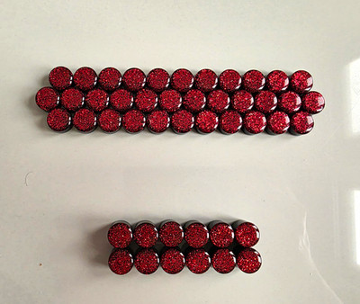 Accordion Buttons Set (34 Treble, 12 Bass) - Red Glitter