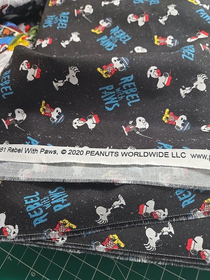 PEANUTS SNOOPY Cotton Fabric Rebel Paws Black By The Half Yard Music Conductor - Image 4 of 4