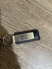 Audi Logo Keychain Key Fob Black Leather Keychain
