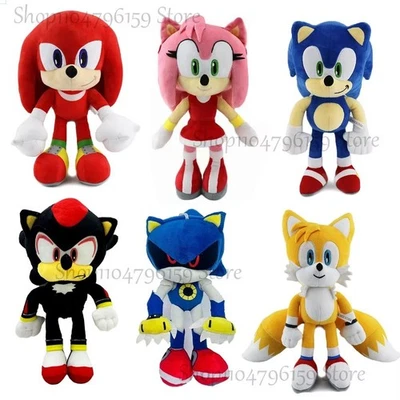 30CM Sonic the Hedgehog Plush Tails Knuckles Cute Xmas Gift Soft Toy for Kids