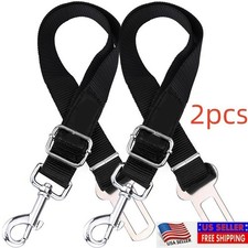 2PCS Pet Dog Adjustable Car Seat Belt Travel Safety Harness Lead Restraint Strap