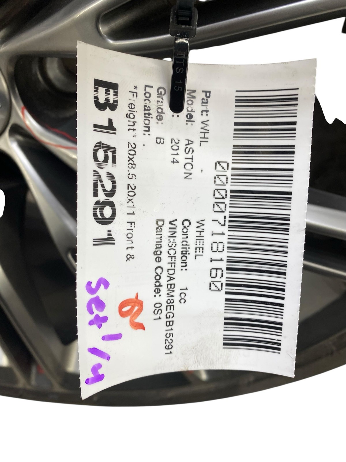 2013-2016 Aston Martin 20x8.5 20x11 Front & Rear 10 SPoke Staggered Wheel Rim
