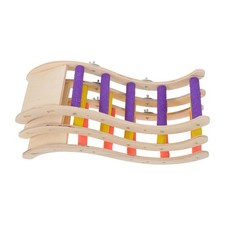 3pcs Parrot Toy Swing Ladder - Colorful Wooden Bird Ladder Toy Staircase -