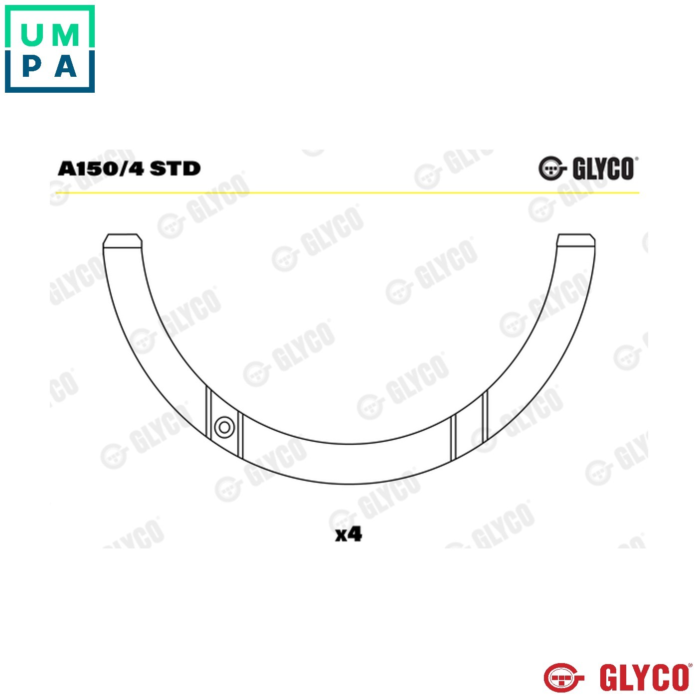 THRUST WASHER CRANKSHAFT A150/4 STD STD FOR OM941.920/929/930/940/960 11.9L 8cyl